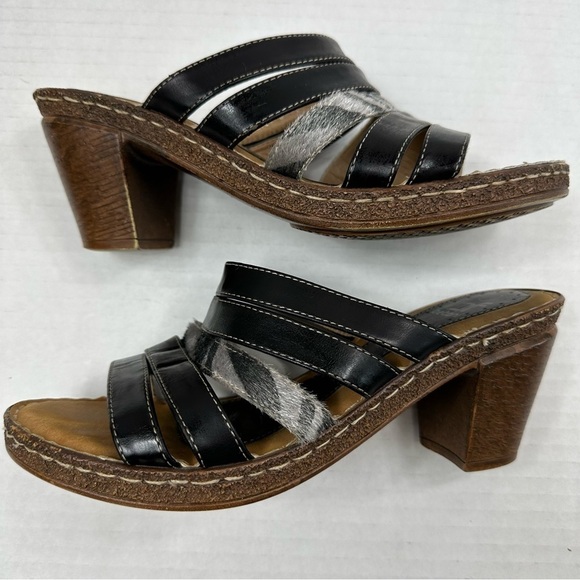BF Betani Lightweight Black Strappy Block Heel Mules Sandals, 7.5 - Picture 9 of 13